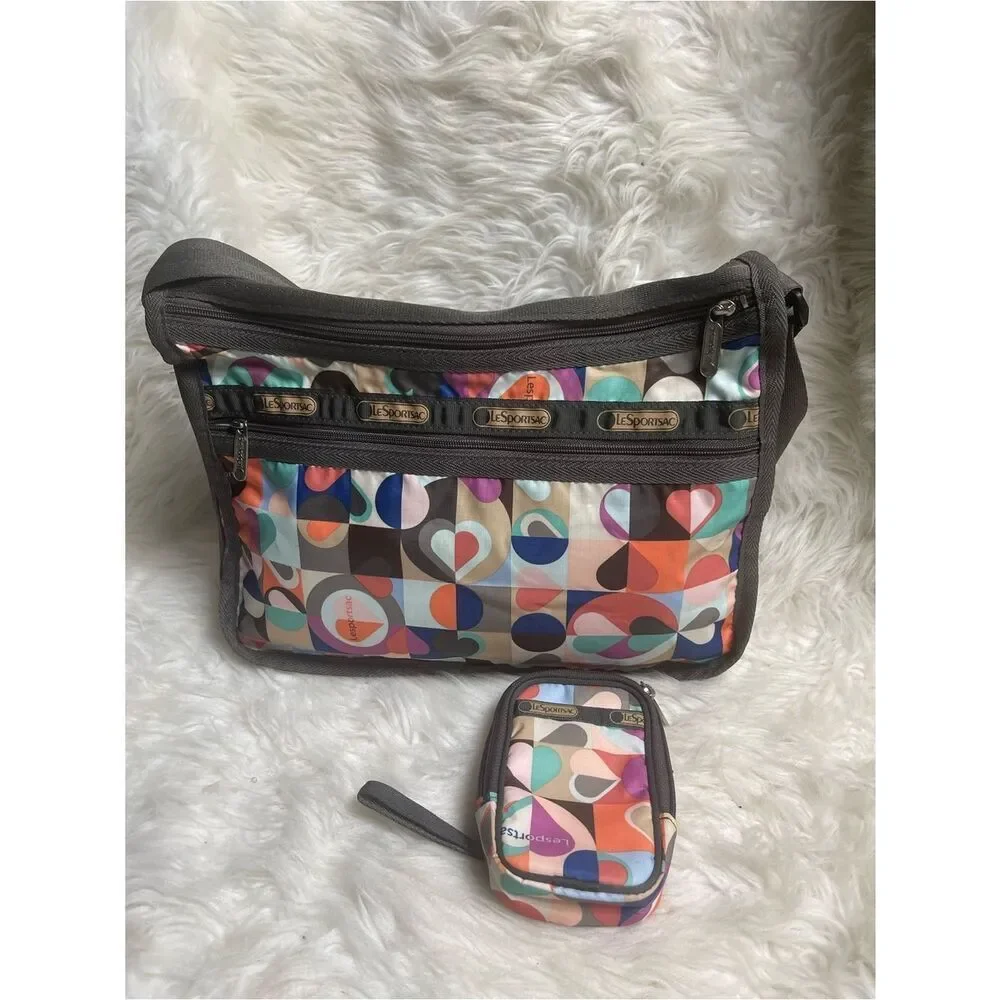 LeSportsac  Multicolor Geometric pattern Nylon Crossbody with Wristlet